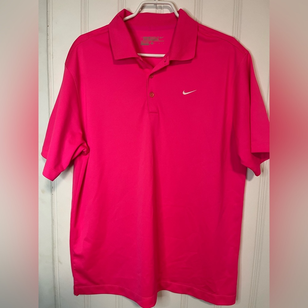 Men’s Nike dry fit polo bright pink